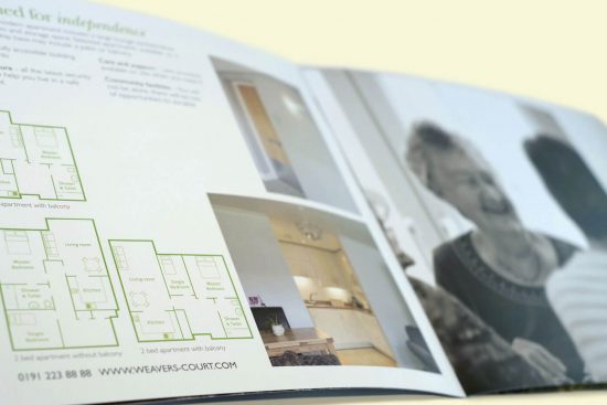 Weaver's Court brand development and print design